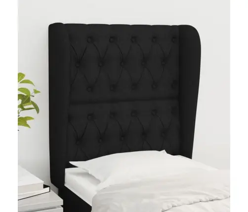 Galvgalis Ar Malām, 83X23X118/128 Cm, Melns Audums Vidaxl