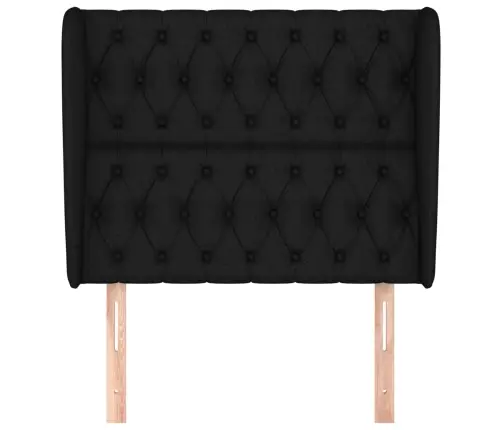 Galvgalis Ar Malām, 93X23X118/128 Cm, Melns Audums Vidaxl