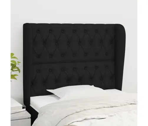 Galvgalis Ar Malām, 93X23X118/128 Cm, Melns Audums Vidaxl