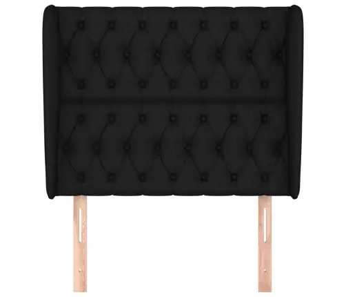 Galvgalis Ar Malām, 103X23X118/128 Cm, Melns Audums Vidaxl