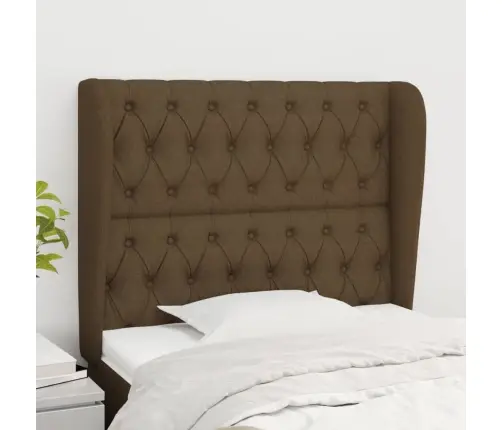 Galvgalis Ar Malām, 103X23X118/128 Cm, Tumši Brūns Audums Vidaxl