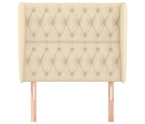 Galvgalis Ar Malām, 103X23X118/128 Cm, Krēmkrāsas Audums Vidaxl Galvgalis Ar Malām, 103X23X118/128 Cm, Krēmkrāsas Audums Vidaxl