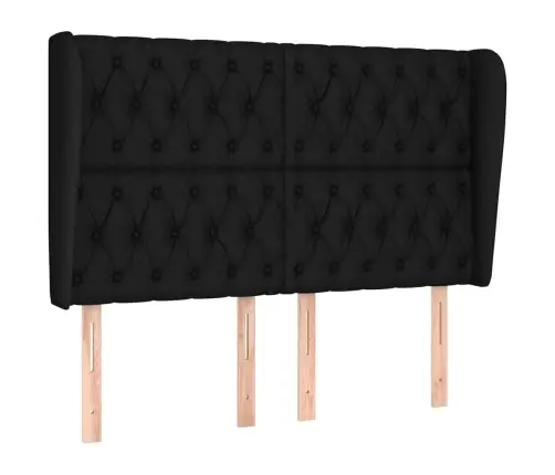 Galvūgalis Su Auselėmis, Juodas, 147X23X118/128cm Audinys