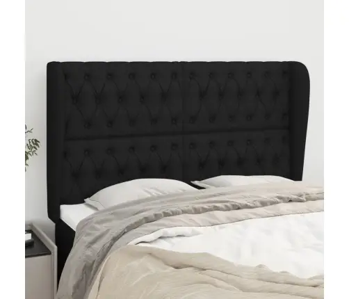 Galvūgalis Su Auselėmis, Juodas, 147X23X118/128cm Audinys