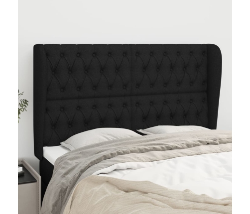 Galvgalis Ar Malām, 163X23X118/128 Cm, Melns Audums Vidaxl