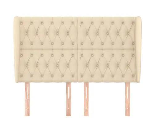 Galvgalis Ar Malām, 163X23X118/128 Cm, Krēmkrāsas Audums Vidaxl