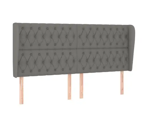 Galvgalis Ar Malām, 183X23X118/128 Cm, Tumši Pelēks Audums Vidaxl