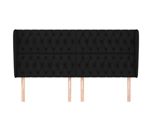 Galvgalis Ar Malām, 183X23X118/128 Cm, Melns Audums Vidaxl Galvgalis Ar Malām, 183X23X118/128 Cm, Melns Audums Vidaxl