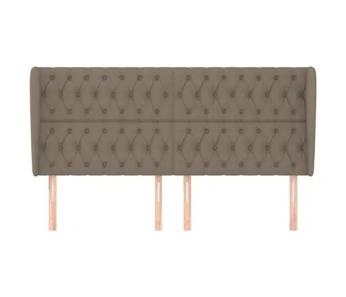 Galvgalis Ar Malām, 183X23X118/128 Cm, Pelēkbrūns Audums Vidaxl