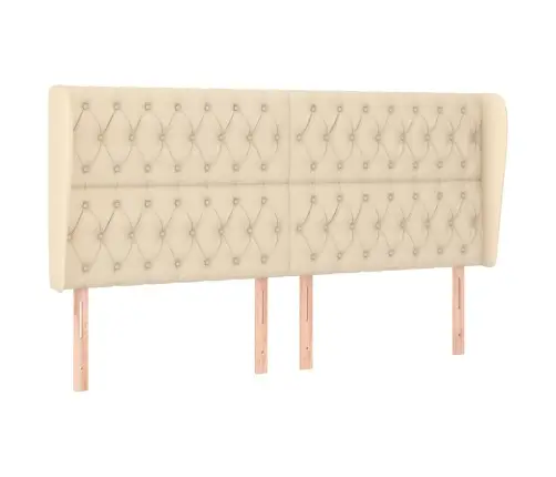 Galvūgalis Su Auselėmis, Kreminis, 183X23X118/128cm Audinys