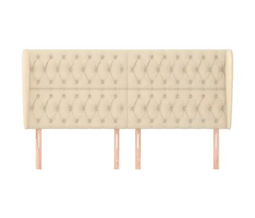 Galvūgalis Su Auselėmis, Kreminis, 183X23X118/128cm Audinys