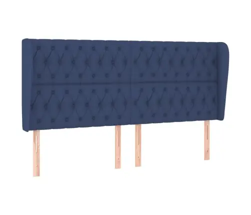 Galvgalis Ar Malām, 203X23X118/128 Cm, Zils Audums Vidaxl