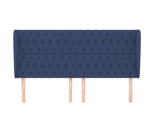 Galvgalis Ar Malām, 203X23X118/128 Cm, Zils Audums Vidaxl