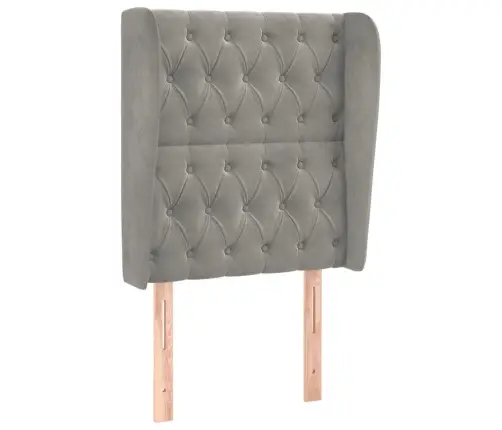 Galvūgalis Su Auselėmis, Pilkas, 83X23X118/128cm Aksomas