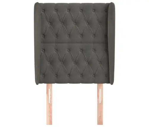 Galvūgalis Su Auselėmis, Pilkas, 83X23X118/128cm Aksomas