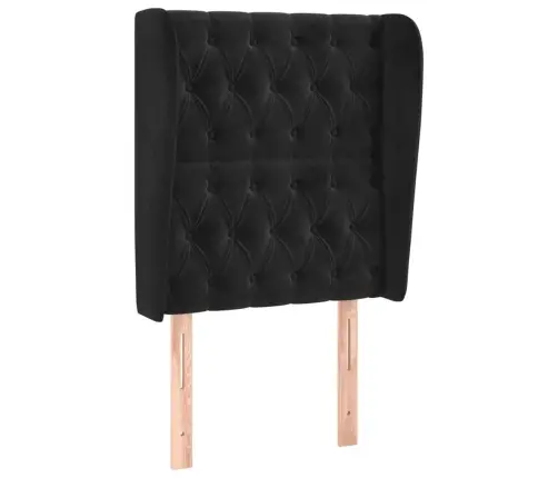 Galvgalis Ar Malām, 83X23X118/128 Cm, Melns Samts Vidaxl