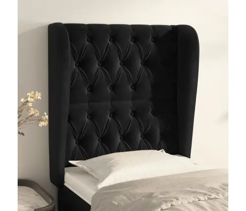 Galvgalis Ar Malām, 83X23X118/128 Cm, Melns Samts Vidaxl