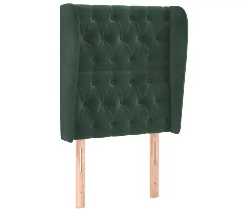 Galvgalis Ar Malām, 83X23X118/128 Cm, Tumši Zaļš Samts Vidaxl