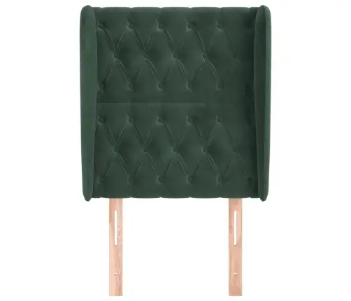 Galvgalis Ar Malām, 83X23X118/128 Cm, Tumši Zaļš Samts Vidaxl