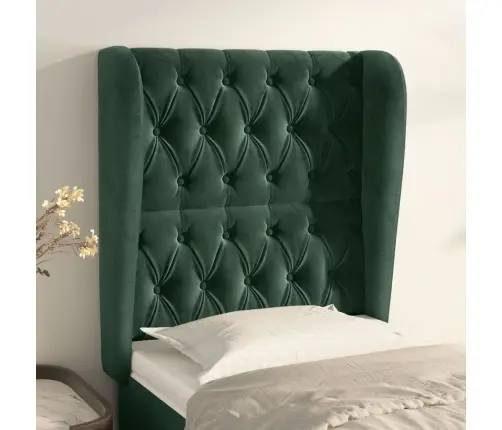 Galvgalis Ar Malām, 83X23X118/128 Cm, Tumši Zaļš Samts Vidaxl