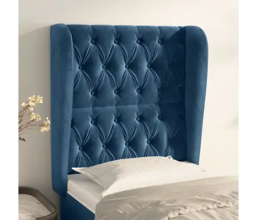 Galvgalis Ar Malām, 83X23X118/128 Cm, Tumši Zils Samts Vidaxl