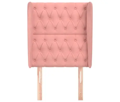 Galvgalis Ar Malām, 83X23X118/128 Cm, Rozā Samts Vidaxl