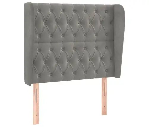 Galvgalis Ar Malām, 93X23X118/128 Cm, Gaiši Pelēks Samts Vidaxl