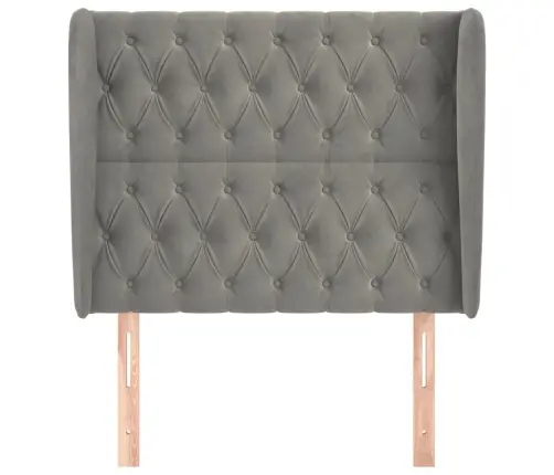 Galvgalis Ar Malām, 103X23X118/128 Cm, Gaiši Pelēks Samts Vidaxl