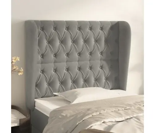 Galvgalis Ar Malām, 103X23X118/128 Cm, Gaiši Pelēks Samts Vidaxl