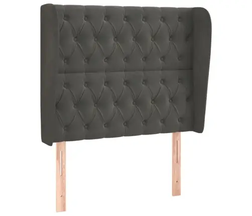 Galvgalis Ar Malām, 103X23X118/128 Cm, Tumši Pelēks Samts Vidaxl