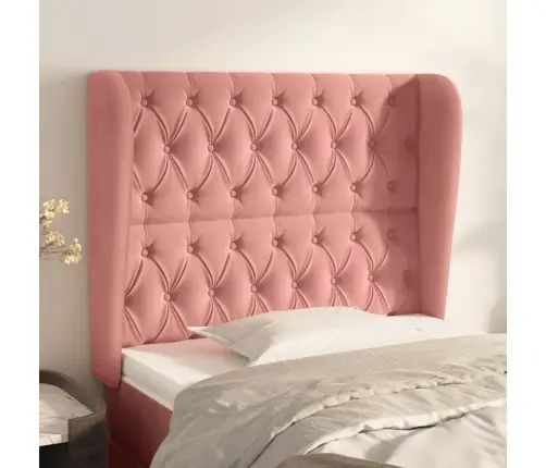 Galvgalis Ar Malām, 103X23X118/128 Cm, Rozā Samts Vidaxl