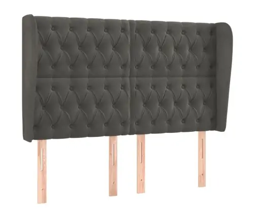 Galvgalis Ar Malām, 147X23X118/128 Cm, Tumši Pelēks Samts Vidaxl