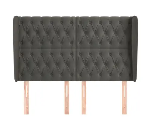 Galvgalis Ar Malām, 147X23X118/128 Cm, Tumši Pelēks Samts Vidaxl