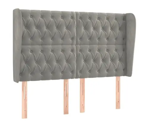 Galvgalis Ar Malām, 163X23X118/128 Cm, Gaiši Pelēks Samts Vidaxl