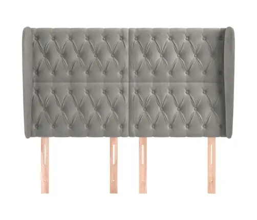 Galvgalis Ar Malām, 163X23X118/128 Cm, Gaiši Pelēks Samts Vidaxl