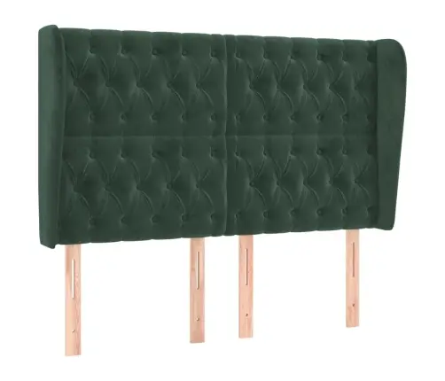 Galvūgalis Su Auselėmis, Žalias, 163X23X118/128cm Aksomas