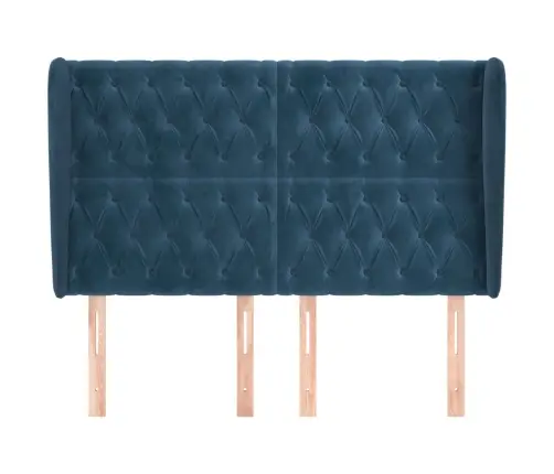 Galvgalis Ar Malām, 163X23X118/128 Cm, Tumši Zils Samts Vidaxl