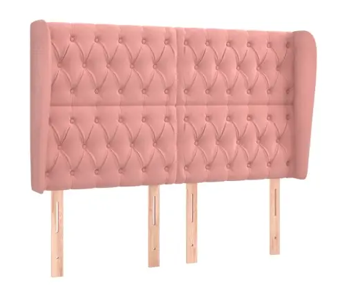 Galvūgalis Su Auselėmis, Rožinis, 163X23X118/128cm Aksomas