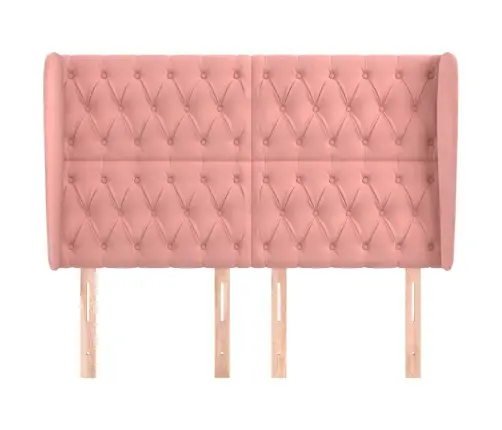 Galvūgalis Su Auselėmis, Rožinis, 163X23X118/128cm Aksomas