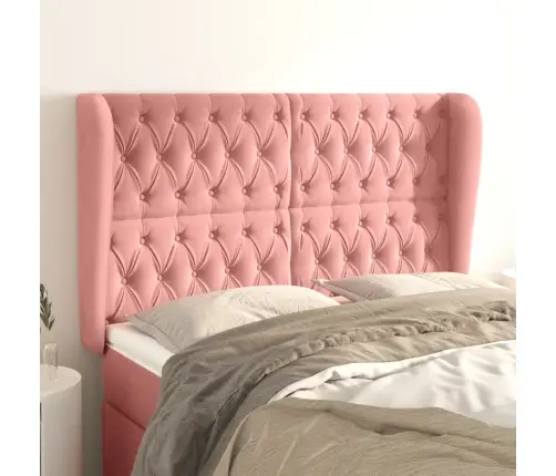 Galvūgalis Su Auselėmis, Rožinis, 163X23X118/128cm Aksomas