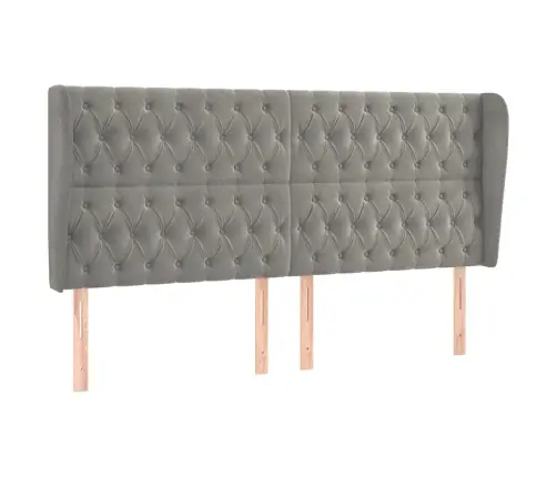 Galvgalis Ar Malām, 183X23X118/128 Cm, Gaiši Pelēks Samts Vidaxl