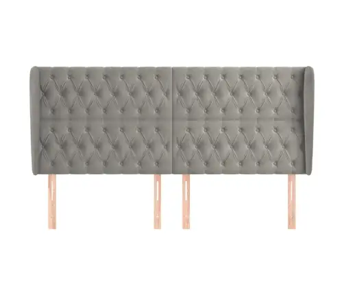 Galvgalis Ar Malām, 183X23X118/128 Cm, Gaiši Pelēks Samts Vidaxl