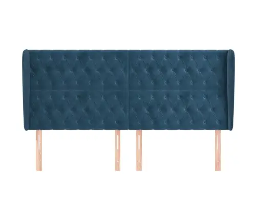 Voodipeats Servadega, Tumesinine, 183X23X118/128 cm Samet