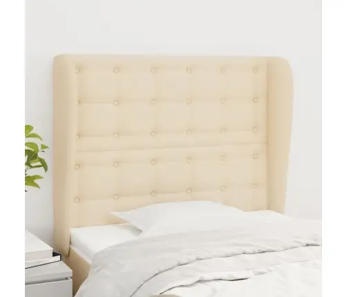 Galvūgalis Su Auselėmis, Kreminis, 83X23X118/128cm Audinys