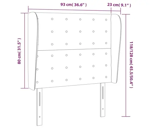 Voodipeats Servadega, Sinine, 93X23X118/128 cm Kangas