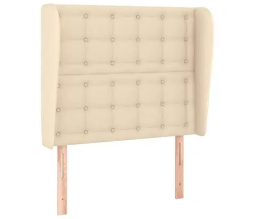 Galvgalis Ar Malām, 103X23X118/128 Cm, Krēmkrāsas Audums Vidaxl