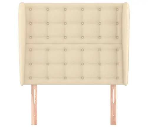 Galvgalis Ar Malām, 103X23X118/128 Cm, Krēmkrāsas Audums Vidaxl