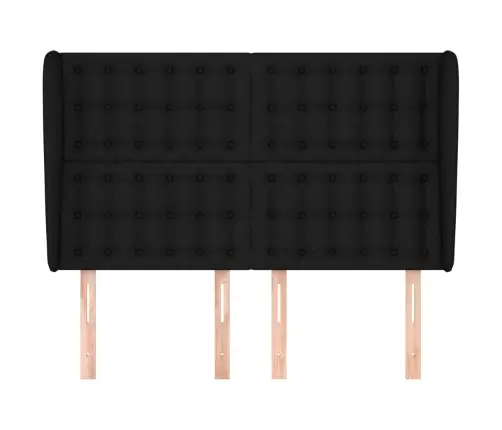 Galvgalis Ar Malām, 147X23X118/128 Cm, Melns Audums Vidaxl