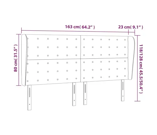 Galvgalis Ar Malām, 163X23X118/128 Cm, Melns Audums Vidaxl Galvgalis Ar Malām, 163X23X118/128 Cm, Melns Audums Vidaxl