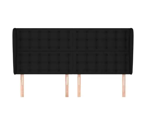 Galvgalis Ar Malām, 183X23X118/128 Cm, Melns Audums Vidaxl Galvgalis Ar Malām, 183X23X118/128 Cm, Melns Audums Vidaxl